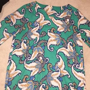 Teal paisley 3/4 sleeve shirt